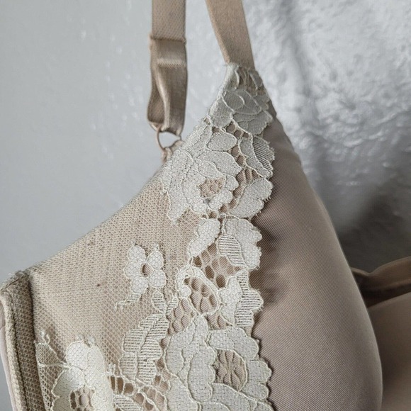 WACOAL 853112 Opulence nude Contour Demi Bra Beige Lace Underwire Sz 32DDD - Picture 3 of 6
